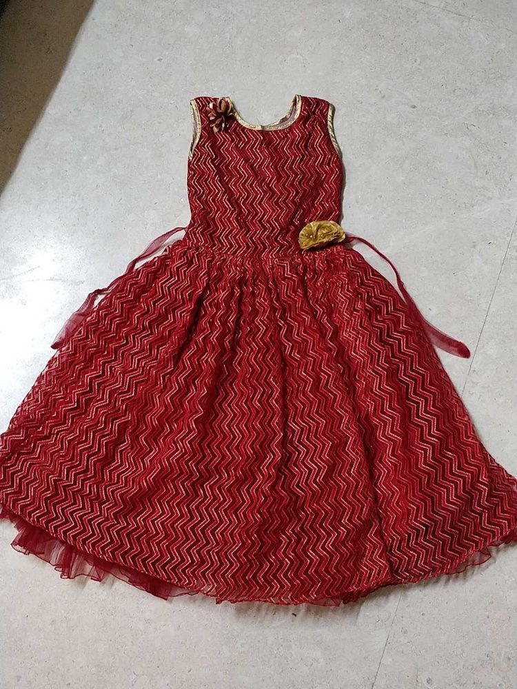 Red &amp; Gold Girls' Party Dress