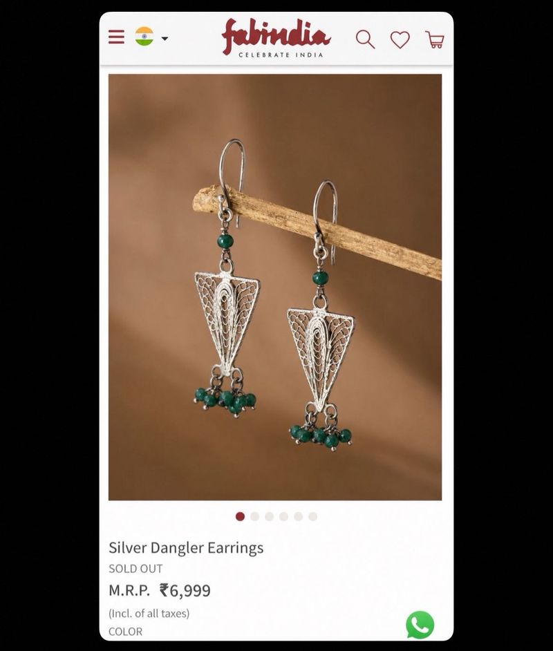 fab India 925 sterling Silver Earrings