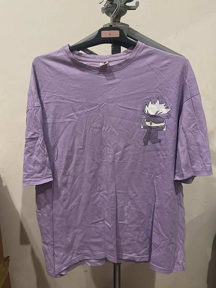 Purple Anime Graphic T-Shirt