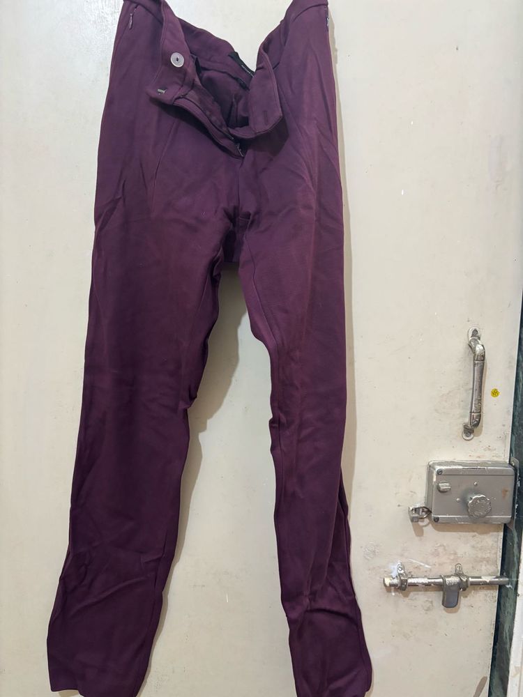Burgundy Casual Pants