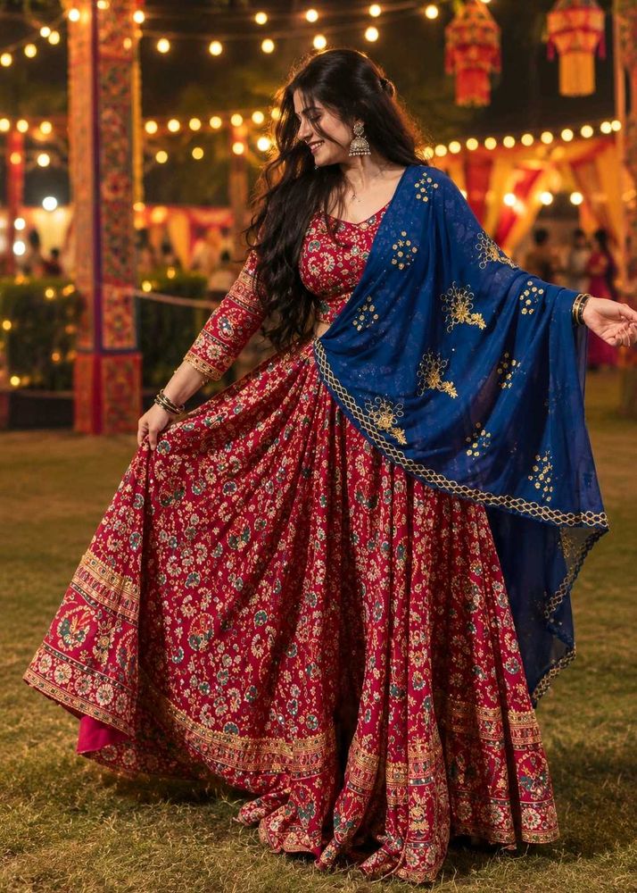 Embroidered Designer red chaniya choli ❤️