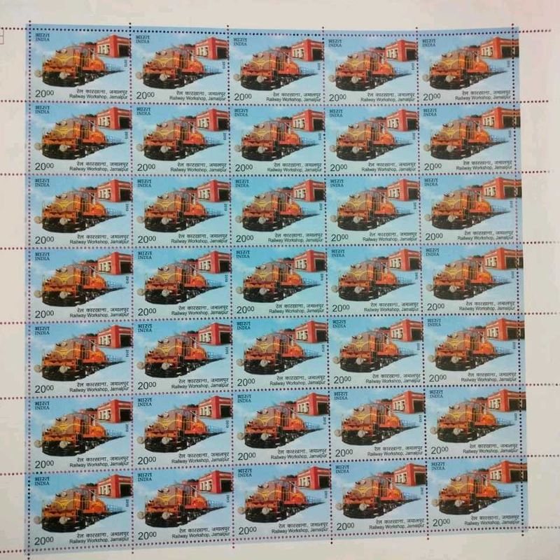 Sheet of India Railway Stamps - 2000