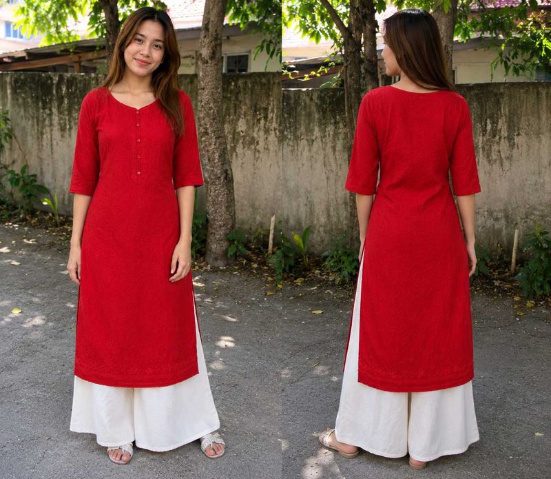PRICE DROP🚨Red Embroidered Kurti