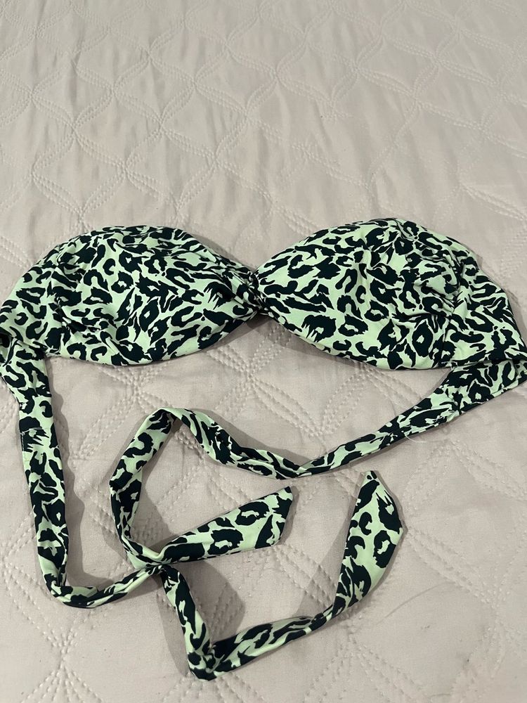 Leopard Print Bandeau Bikini Top