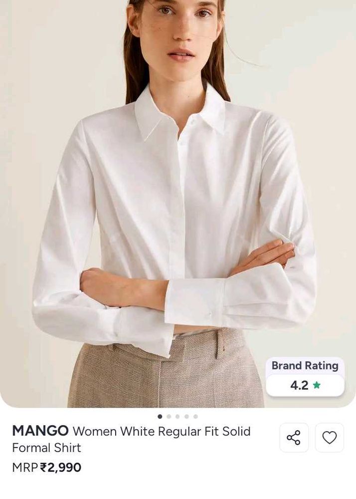 MANGO White Women's Formal Shirt