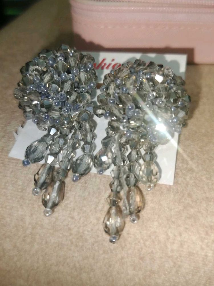 Sparkling Beaded Drop Earrings