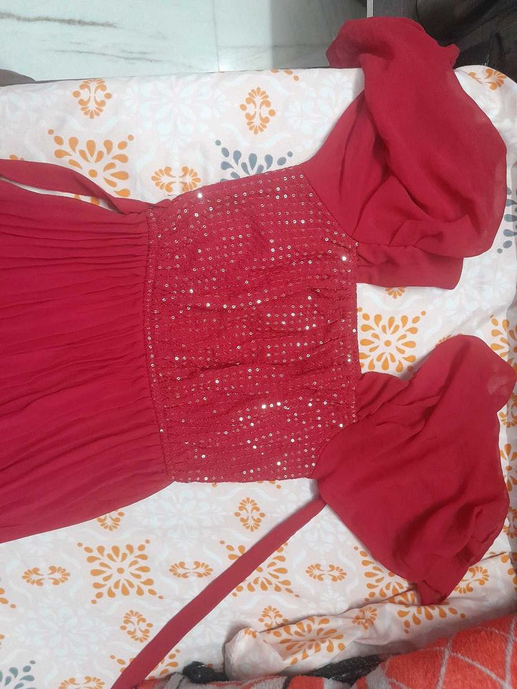Red Sequin Party Dress