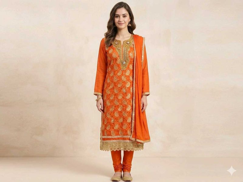 Elegant Orange Kurta Set