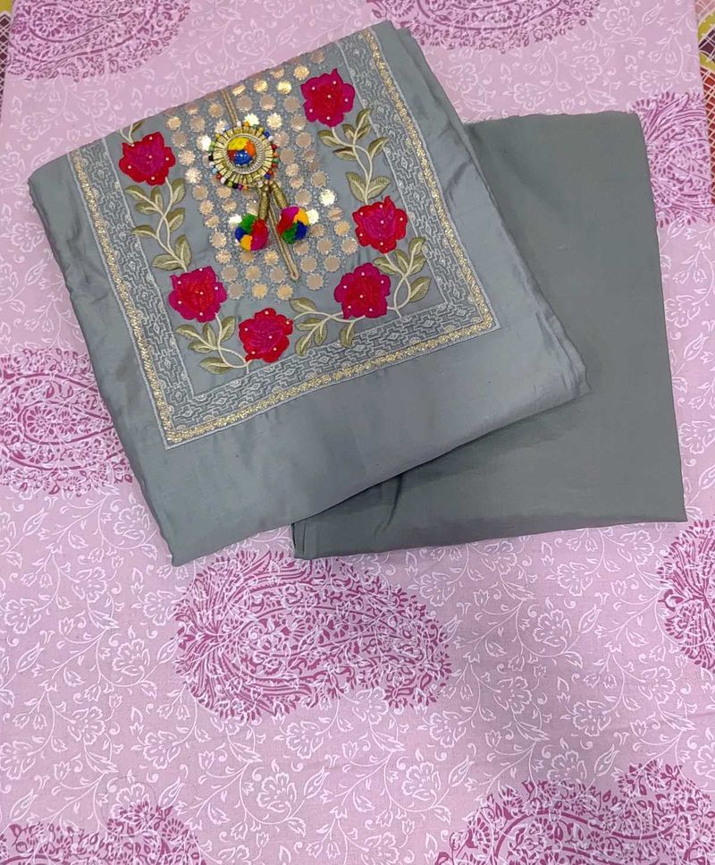 Semi stitched kurta and Unstiched bottom