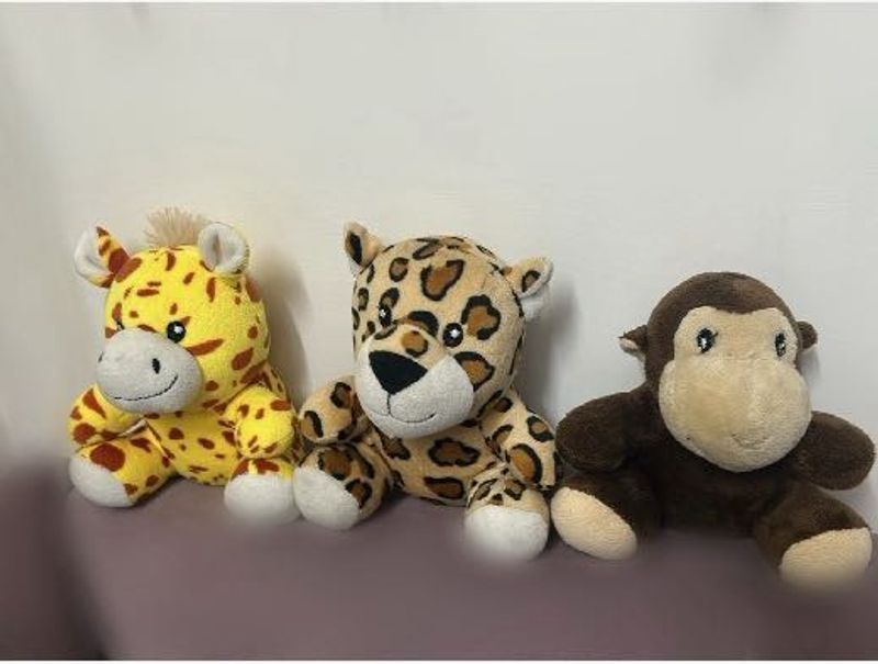 Set of 3 Mini Jungle Plushies – Safari Themed
