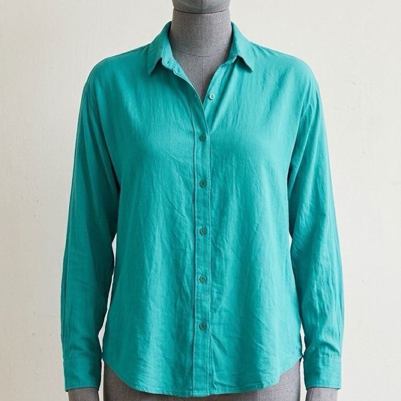 Teal Collared Button-Up Shirt
