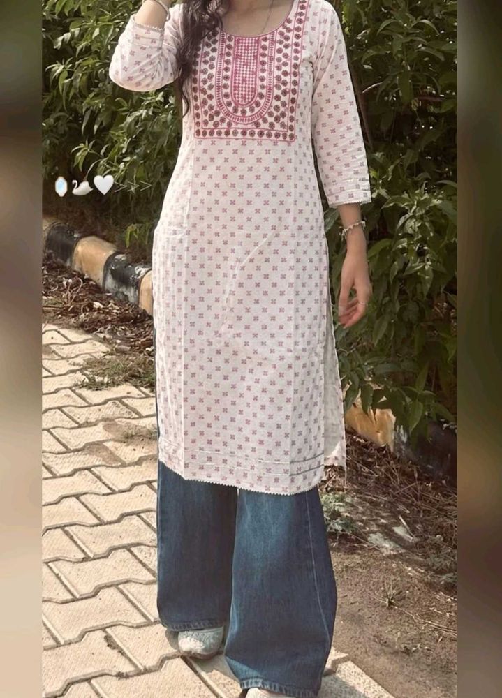 White casual kurta for women