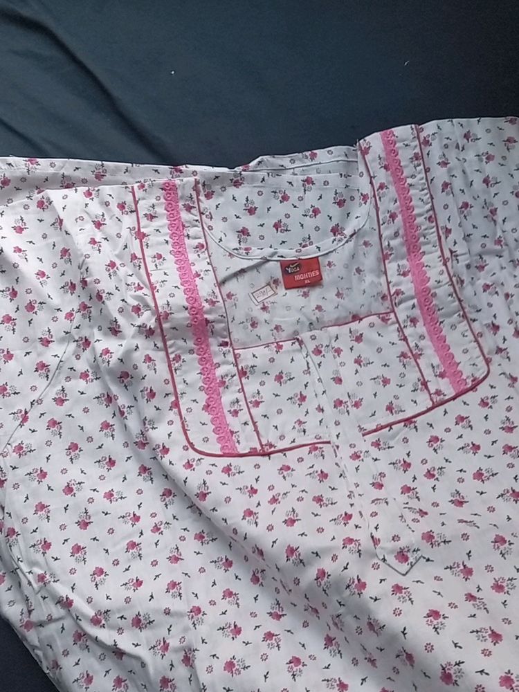 Pure Cotton Xl Nighty For Women