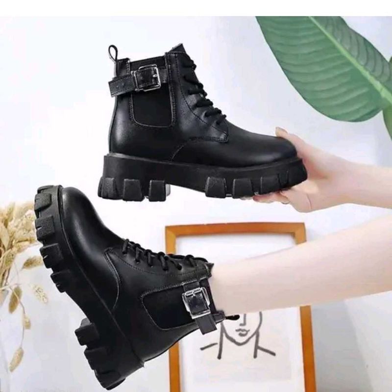 Chunky Black Combat Boots