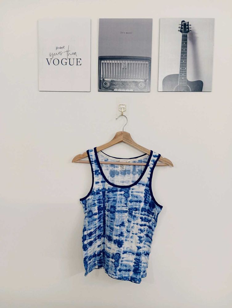 Blue Tie-Dye Tank Top