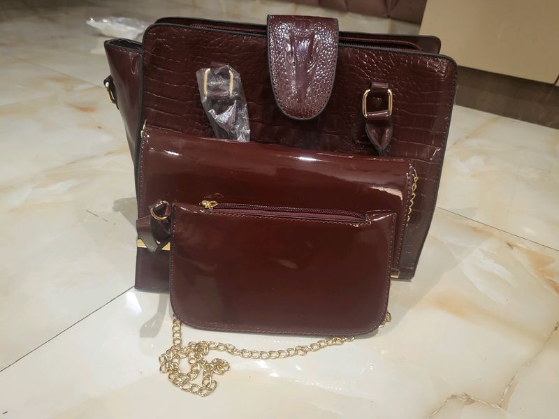 3 Pc Combo Set - Handbag, Coin Pouch, Sling