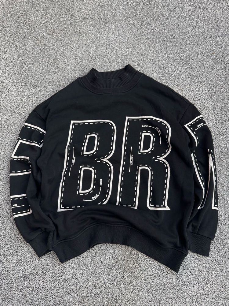 Black Graphic Print Sweatshirt