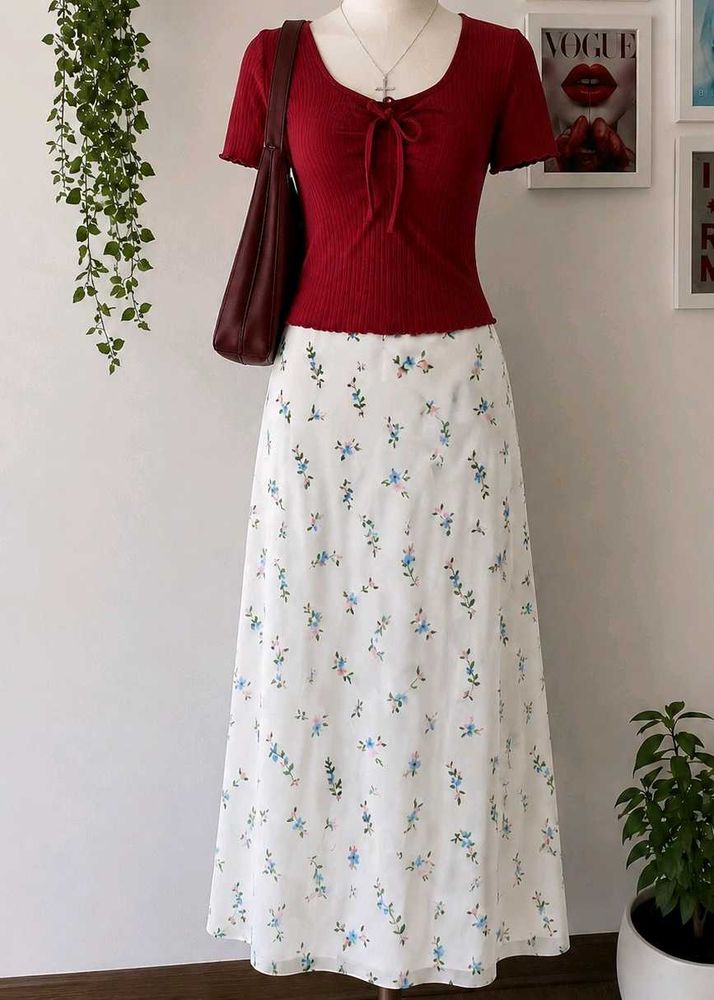 Cherry Red/Maroon Bow Top