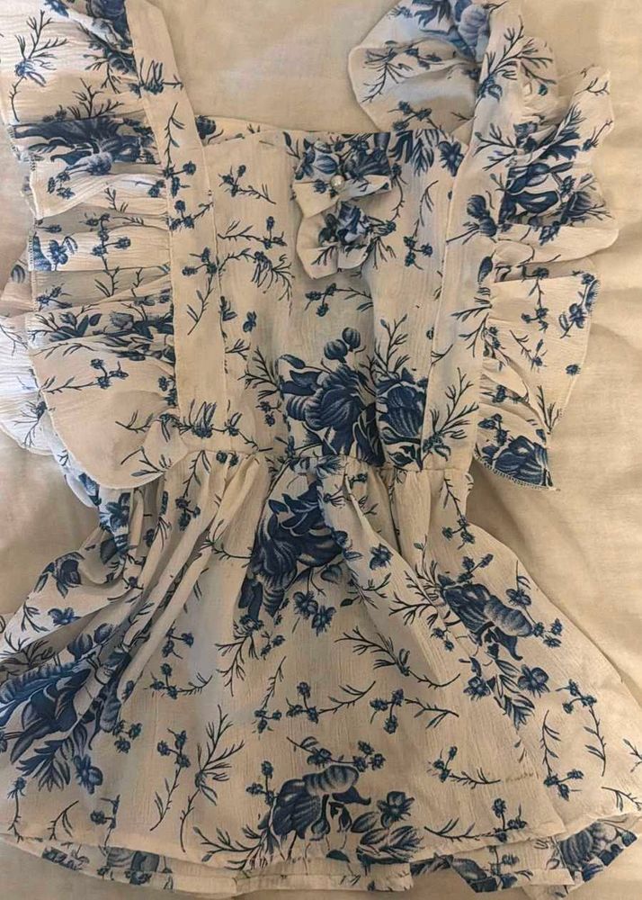 Floral Print Ruffle Babydoll top