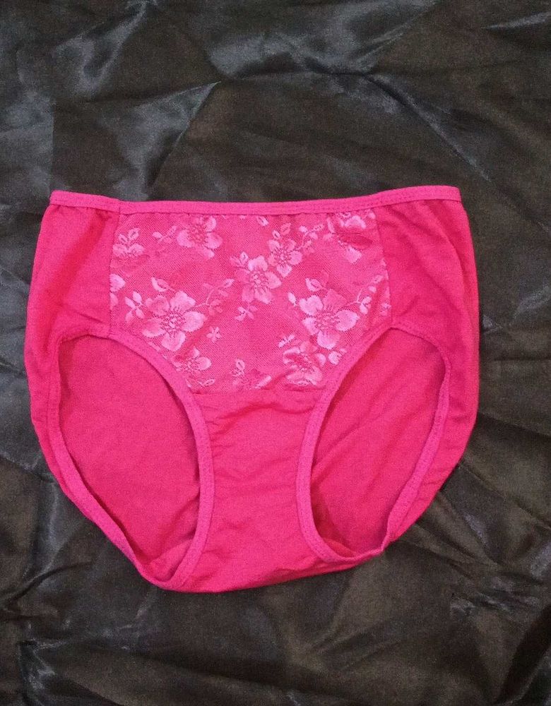 Pink Floral Lace Briefs Combo