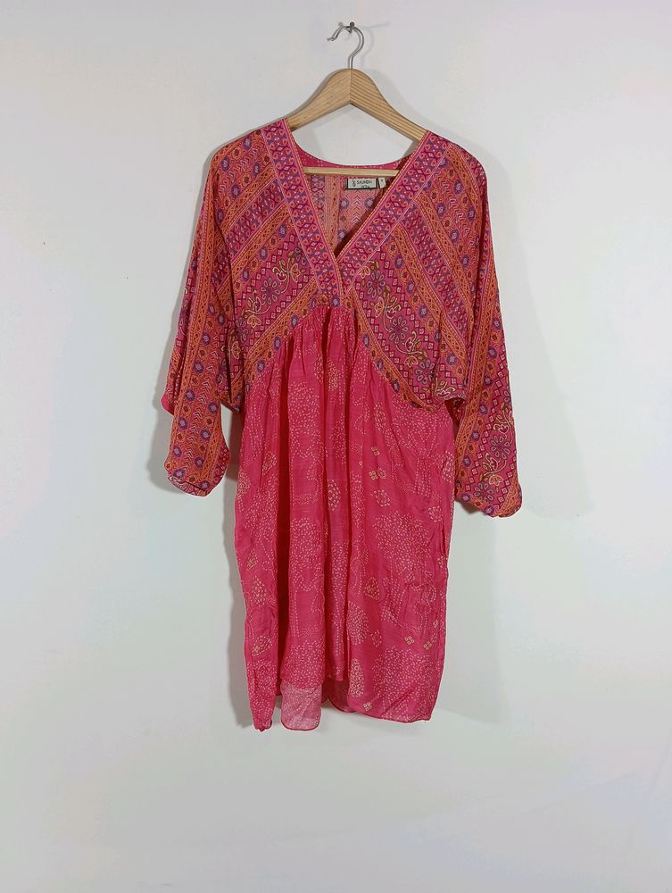 Pink Printed Casual Kurta (Women)