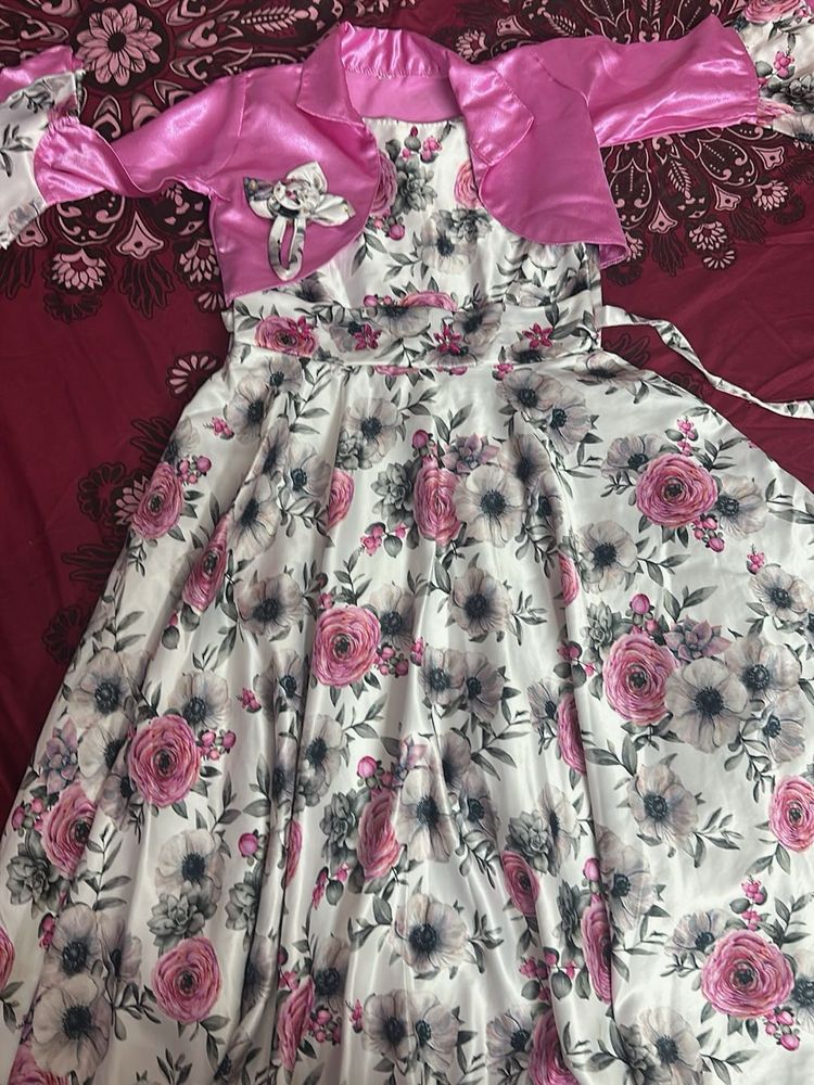 Elegant Floral Print Dress for Girls