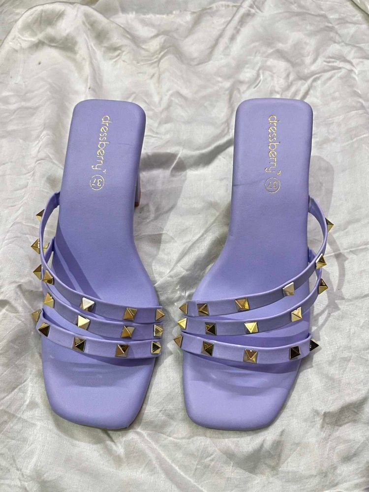Purple Studded Slide Sandals