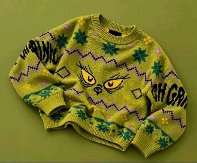 Grinch Face Knit Sweater