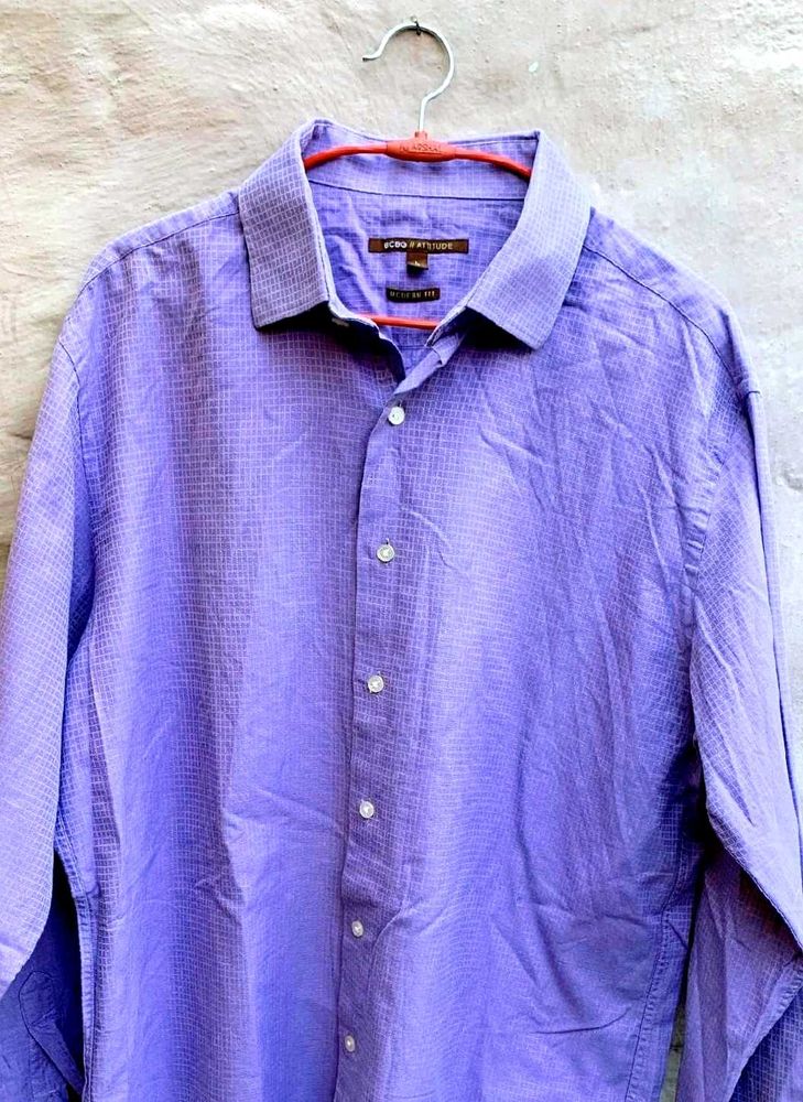 Men's Purple Textured Shirt