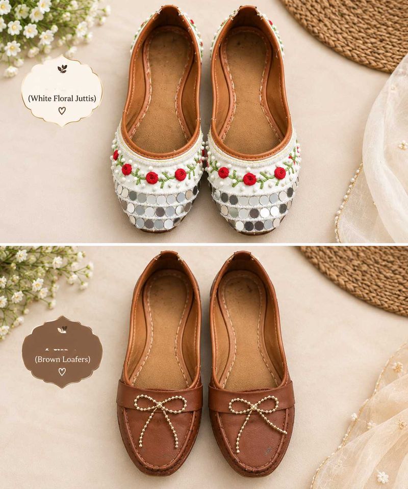 Embellished Juttis &amp; Loafers Set
