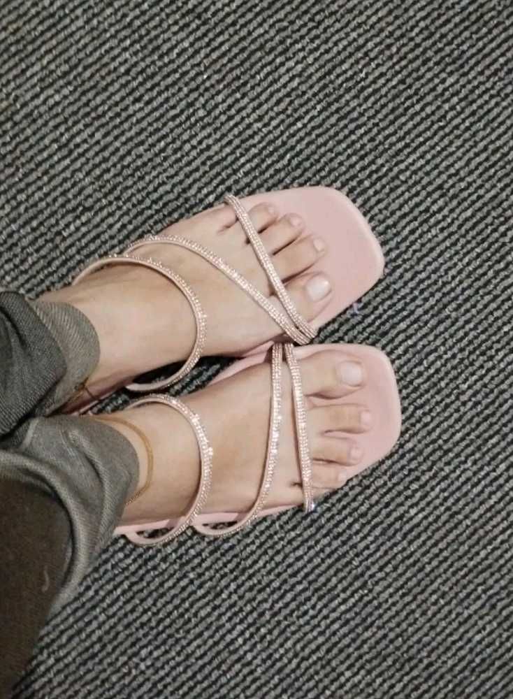 Sparkly Strappy Flat Sandals