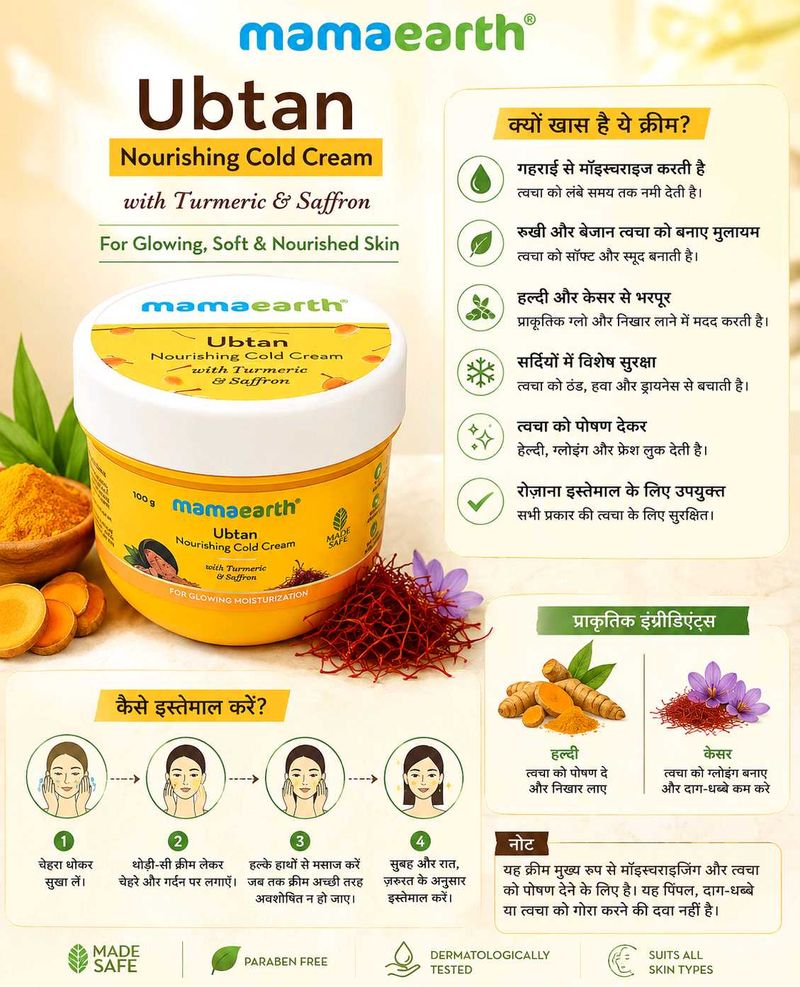 Mamaearth Ubtan Nourishing Cold Cream 100g