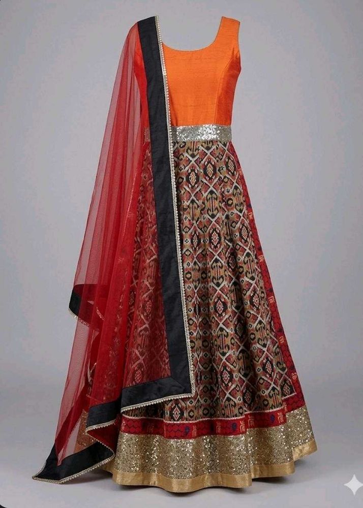 Vibrant Orange &amp; Red salwar set