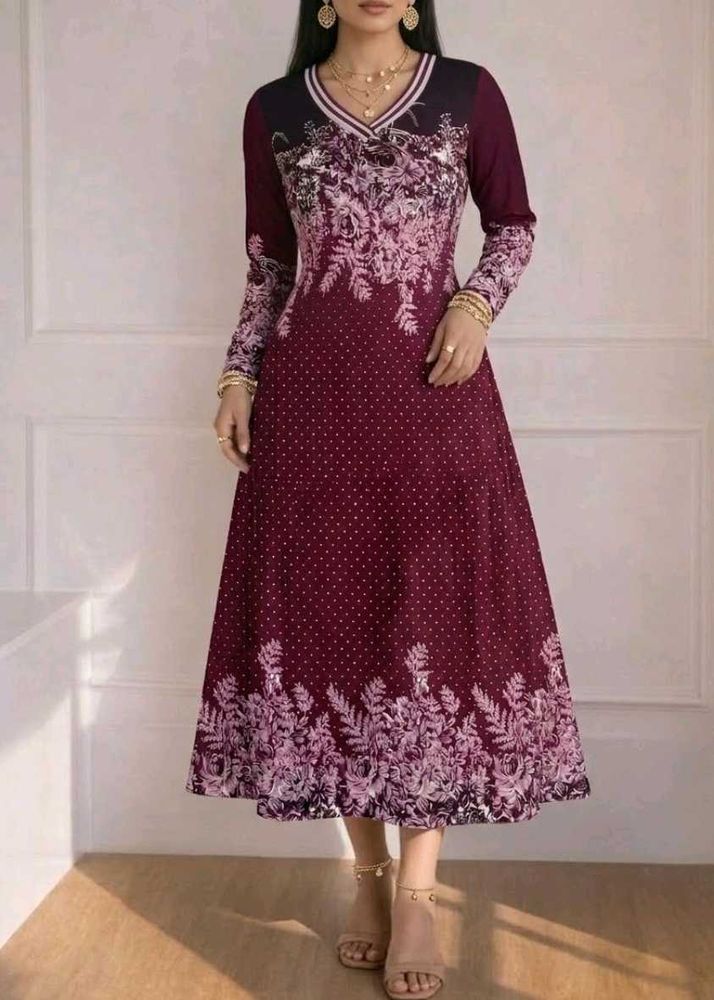 Elegant Floral Print Midi Dress