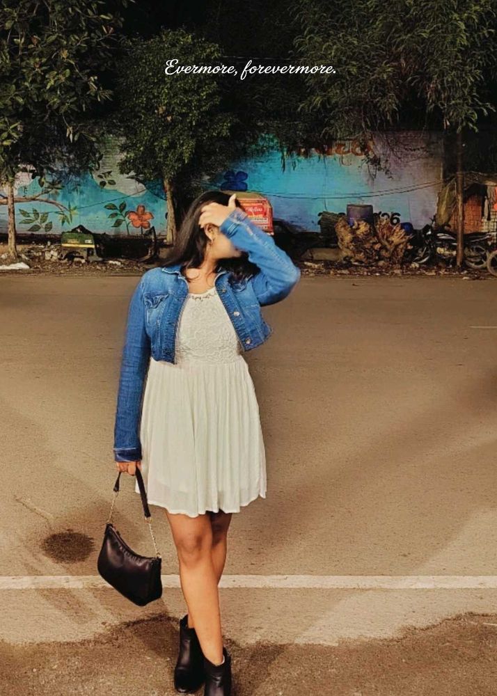 Denim Jacket &amp; Flowy Mini Dress Combo
