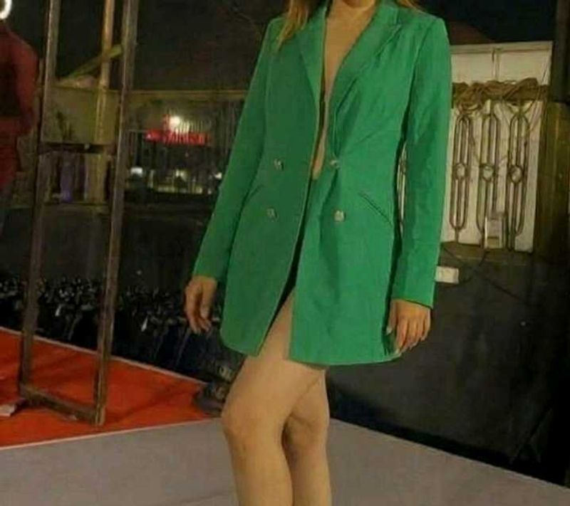 Bright Green Double-Breasted Blazer