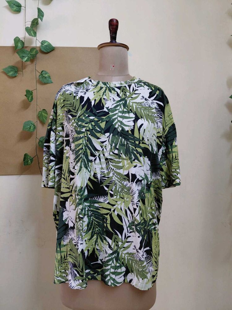 Tropical Print Relaxed Fit Top