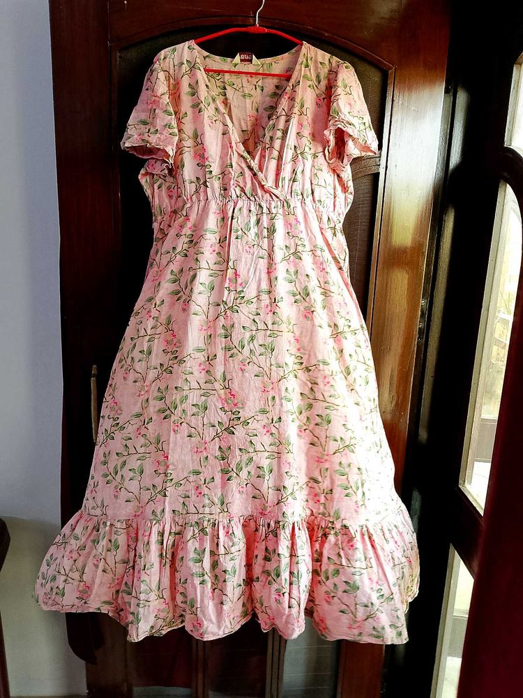 Pure Cotton Floral Midi Dress