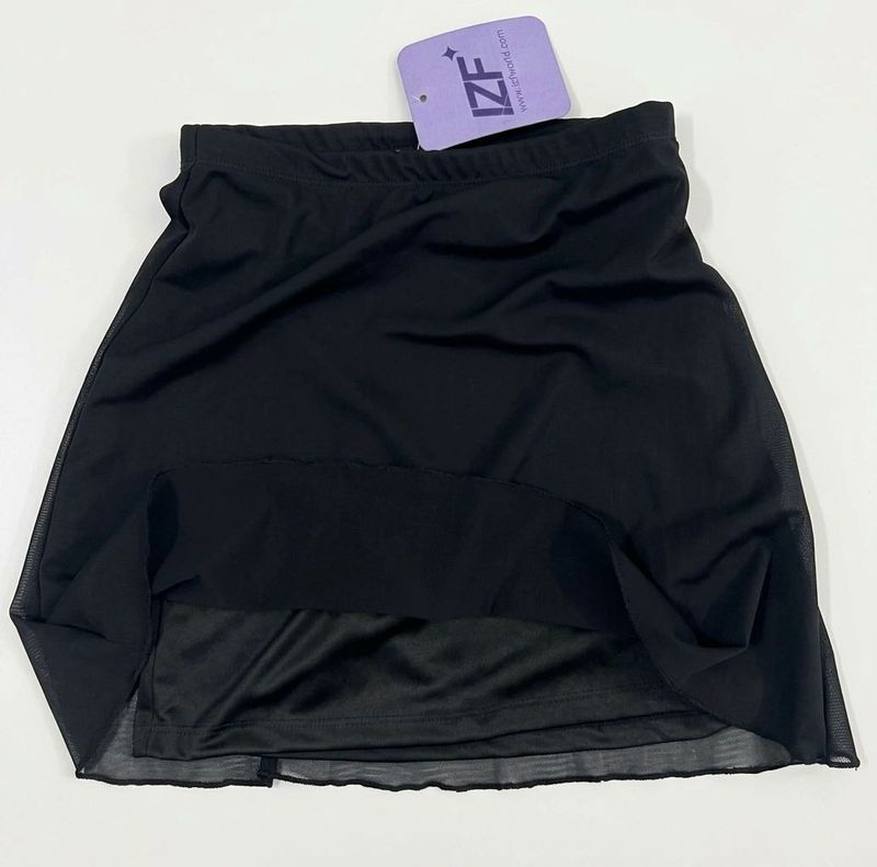 Black Mesh Overlay Skirt