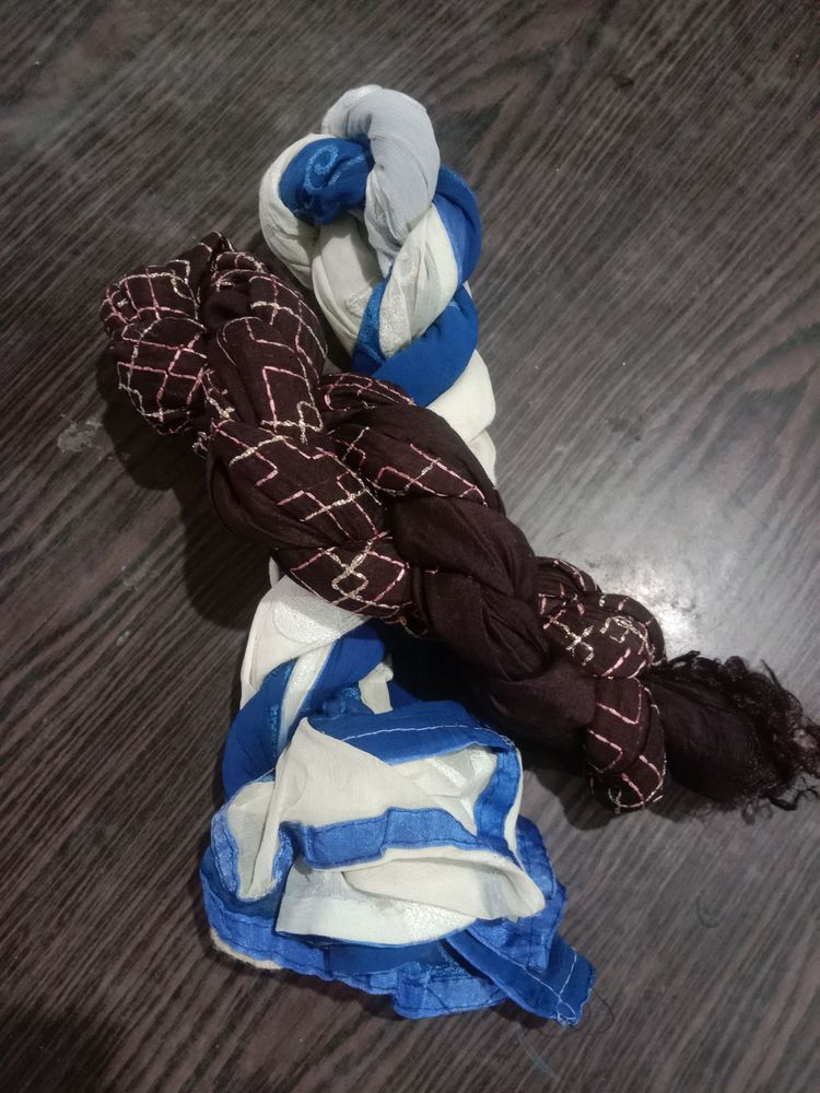 Brown &amp; Blue Dupatta Set 2
