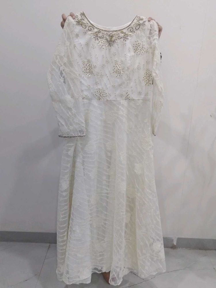 Elegant White Lace Maxi Dress