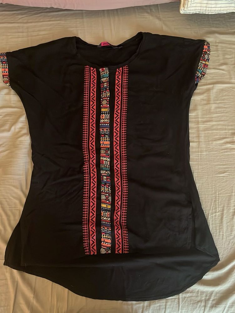 Black Embroidered Top