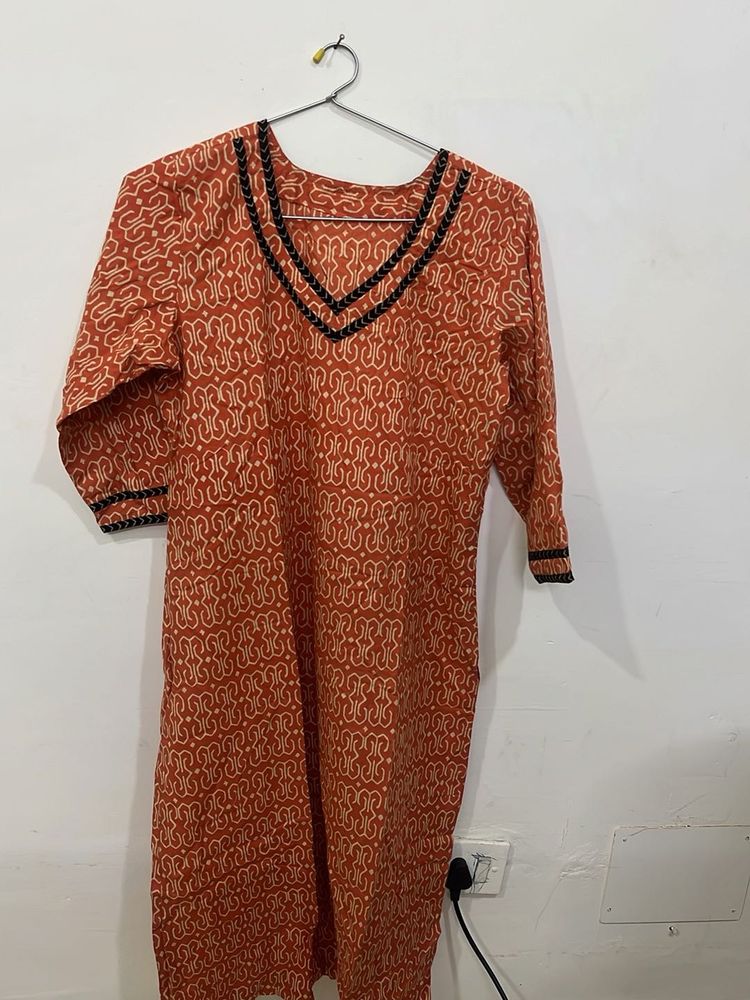 cotton coral Kurta