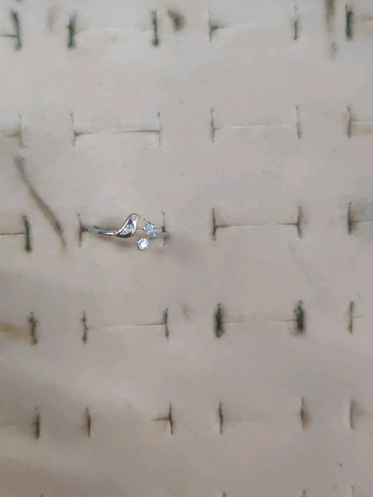 Dual Tone Silver Toe Ring