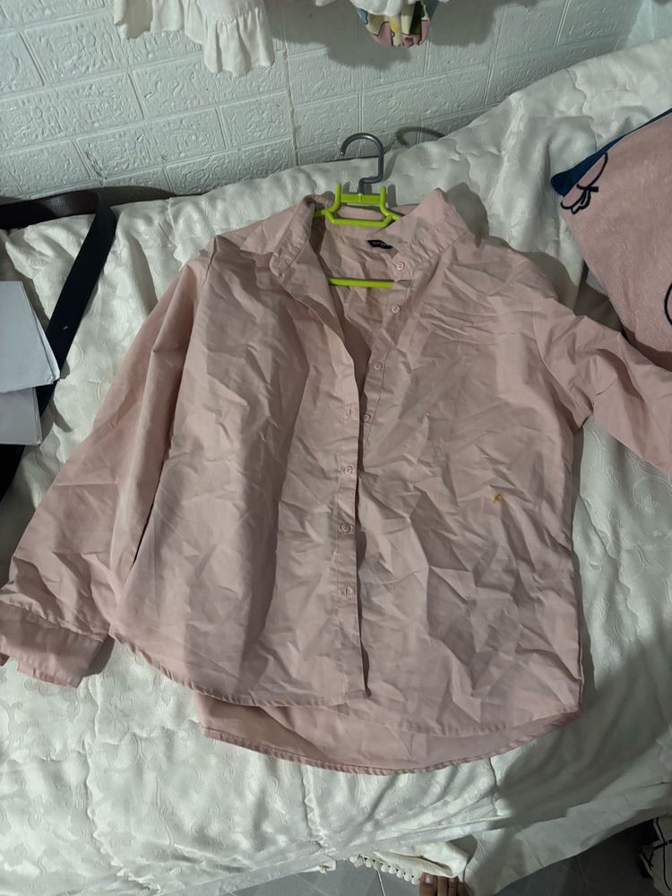 Women's Pink Button-Up Shirt