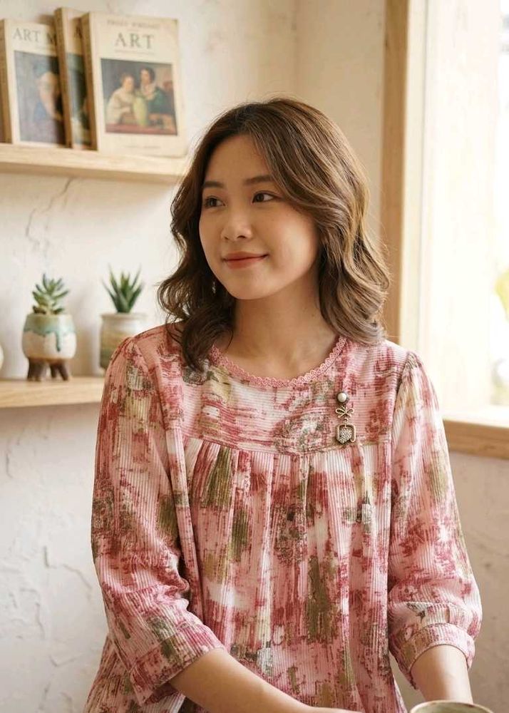 Chic Abstract Print Tunic Top