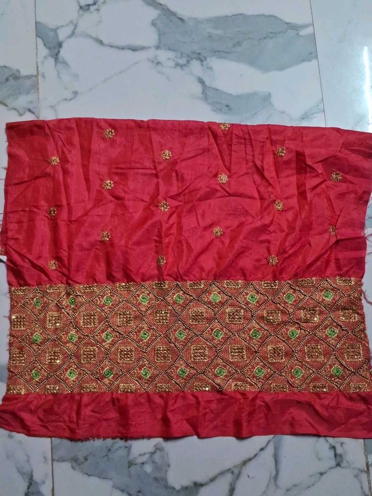 Elegant Red Embroidered Fabric