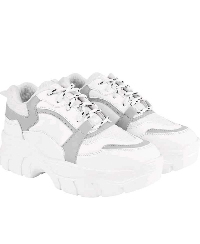 Shoetopia White Chunky Sneakers