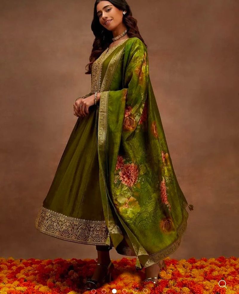Regal Olive Anarkali