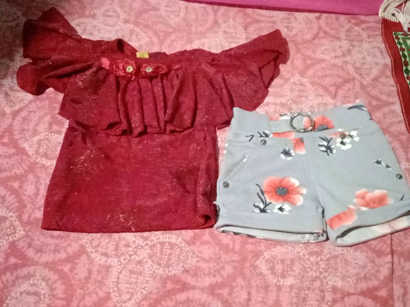 Top And Shorts,Cotton Frock For Girls